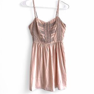 American Eagle Blush Pink Beaded Sleeveless Mini Dress